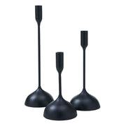 Chambers Indoor Aluminum Set Of 3 Tapered Candle Holder, Matte Black-Candle Holder-DECOROLALA