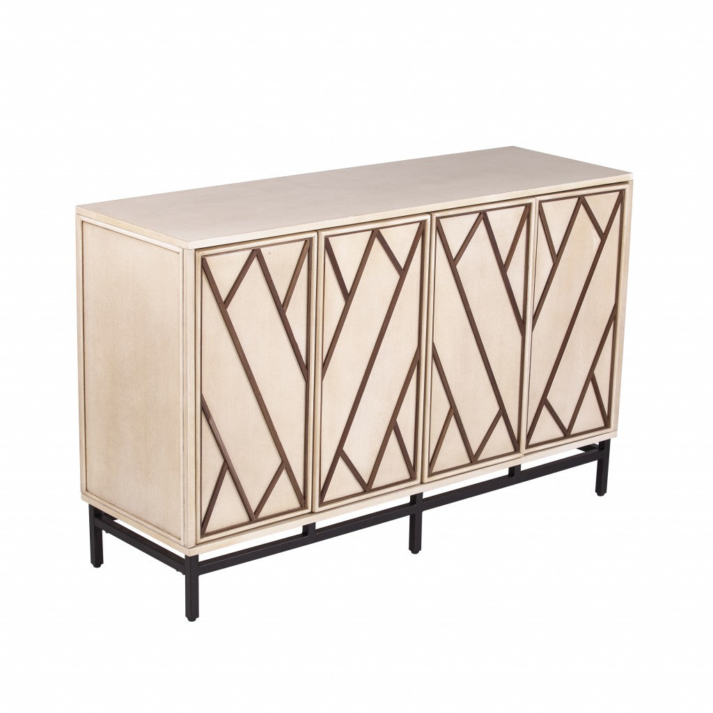 Champagne Deco Buffet Storage Cabinet-Sideboards-DECOROLALA