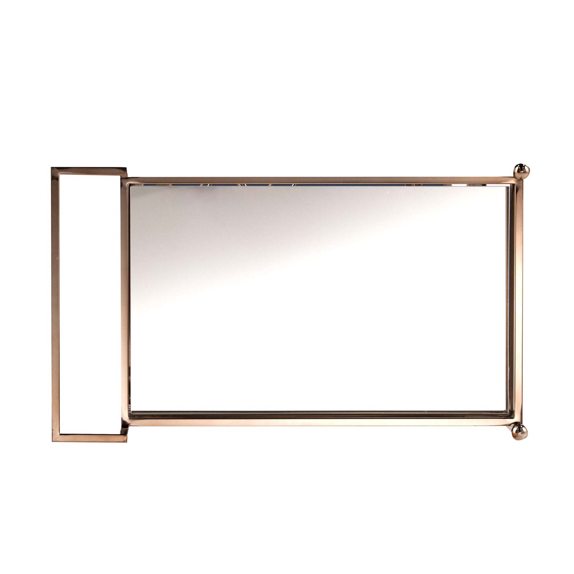 Champagne Metal And Mirrored Glass Rolling Bar Cart With Wine Storage-Bar Carts and Servers-DECOROLALA