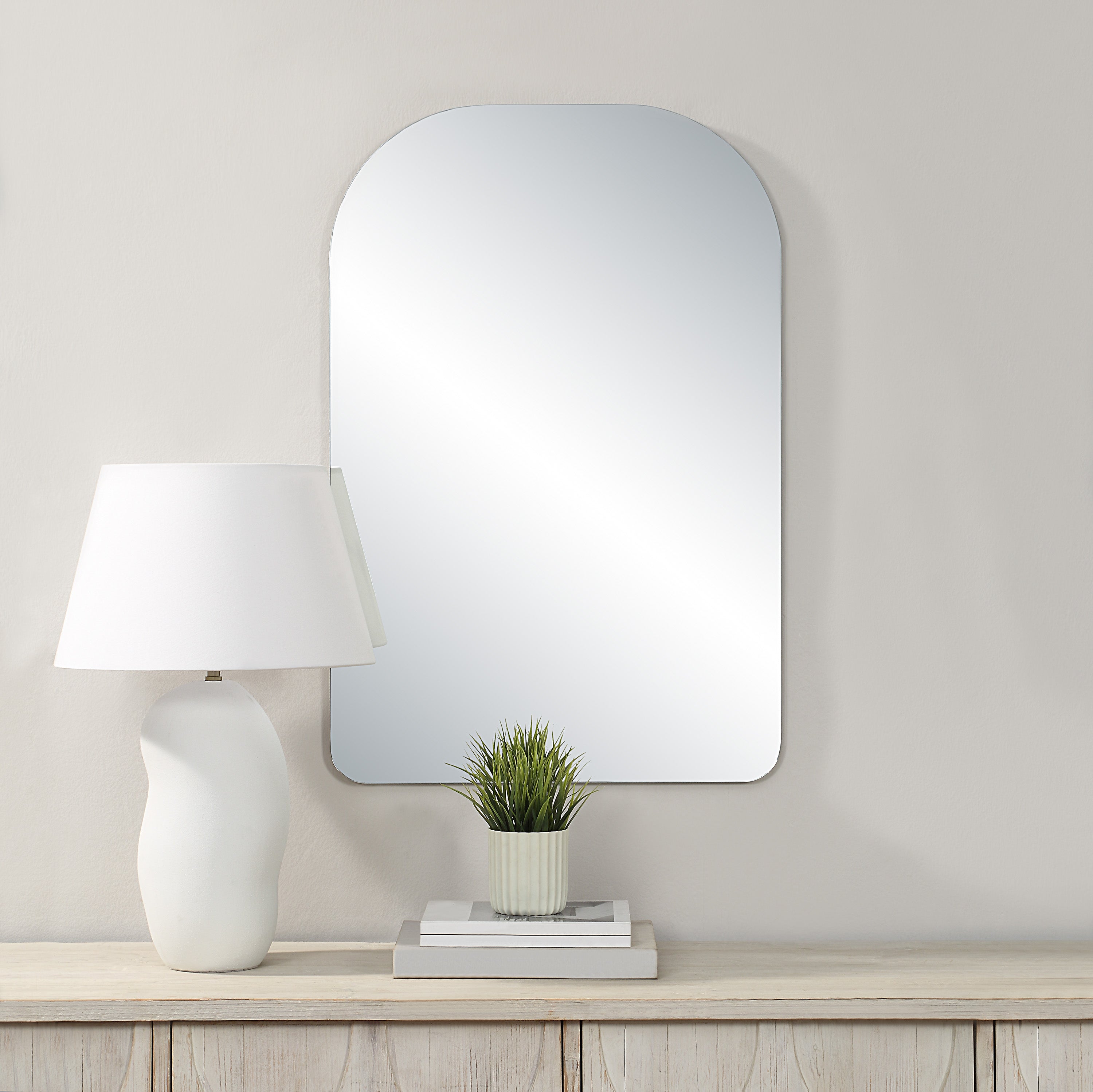 Chania 36" H x 24" W Wall Mirror, Grey-Mirror-DECOROLALA