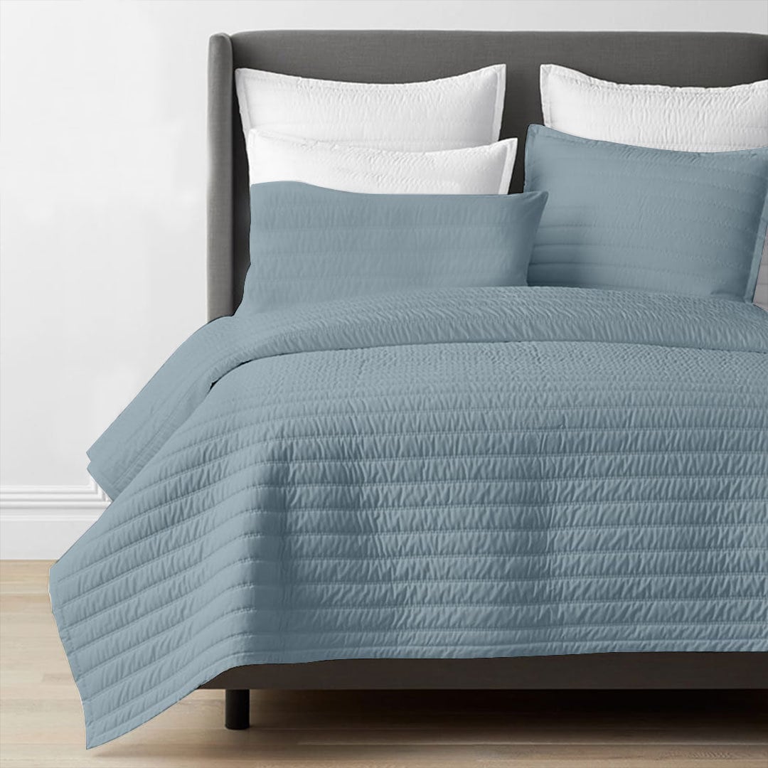 Channel Stitch Pure Cotton Sateen Quilt Set - Soft Cotton Fill-Bed Sheet-DECOROLALA