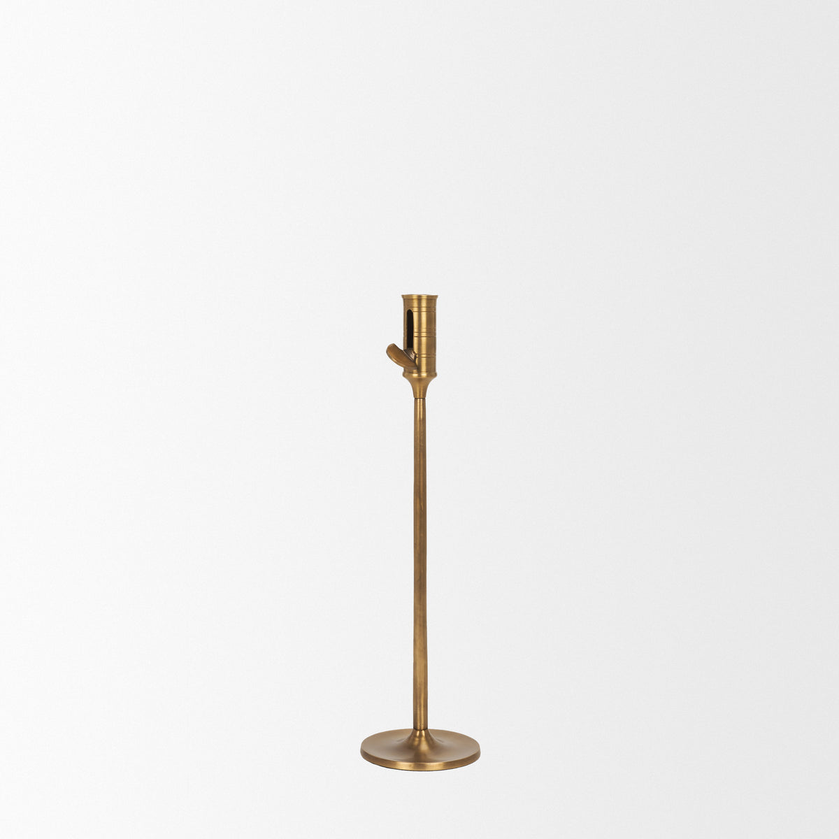 Chantria Large Solid Natural Brass Adjustable Taper Candle Holder-Table Candle Holders-DECOROLALA
