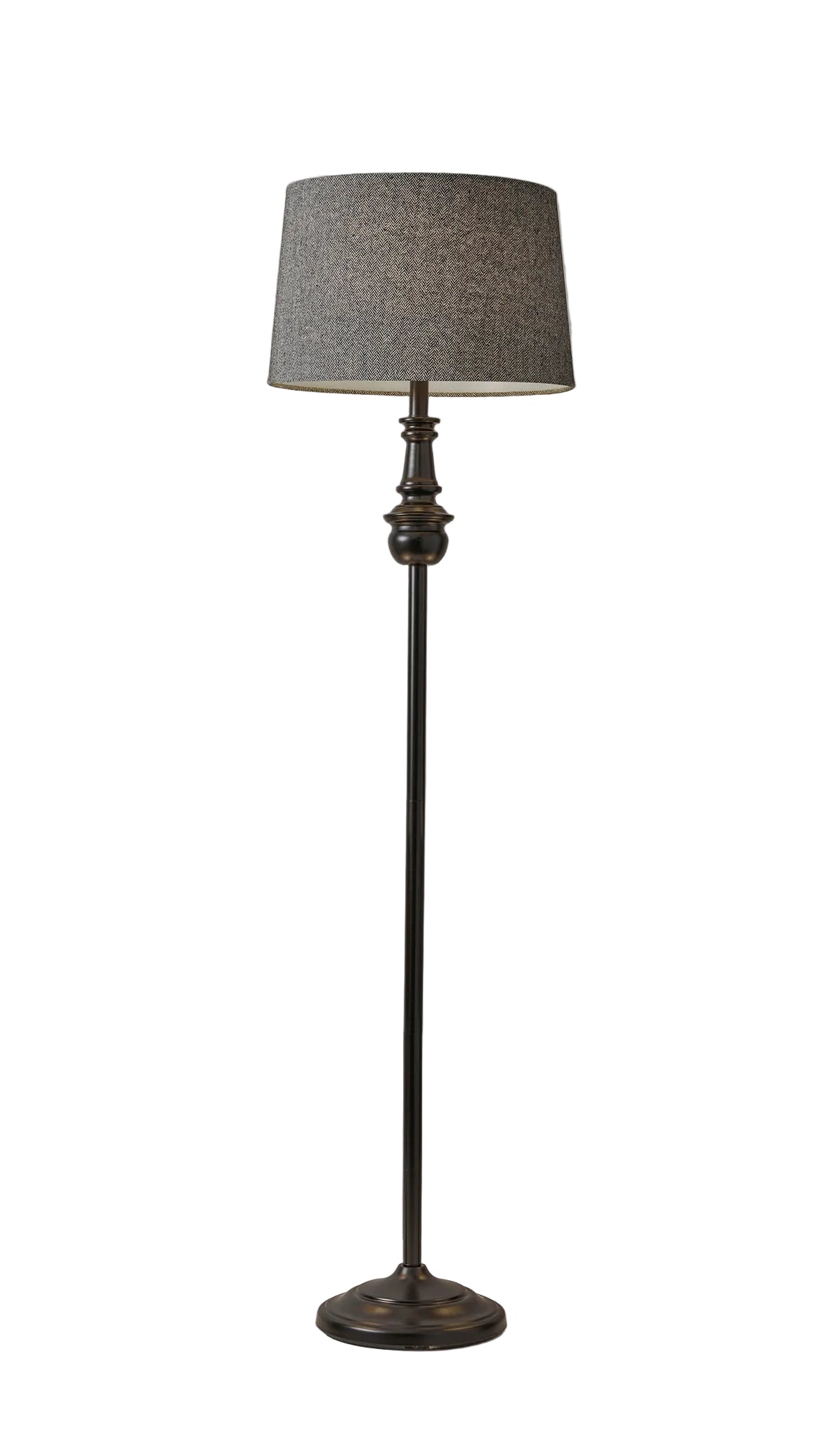 Charles Floor Lamp - Black Metal Herringbone Shade-Lighting-DECOROLALA
