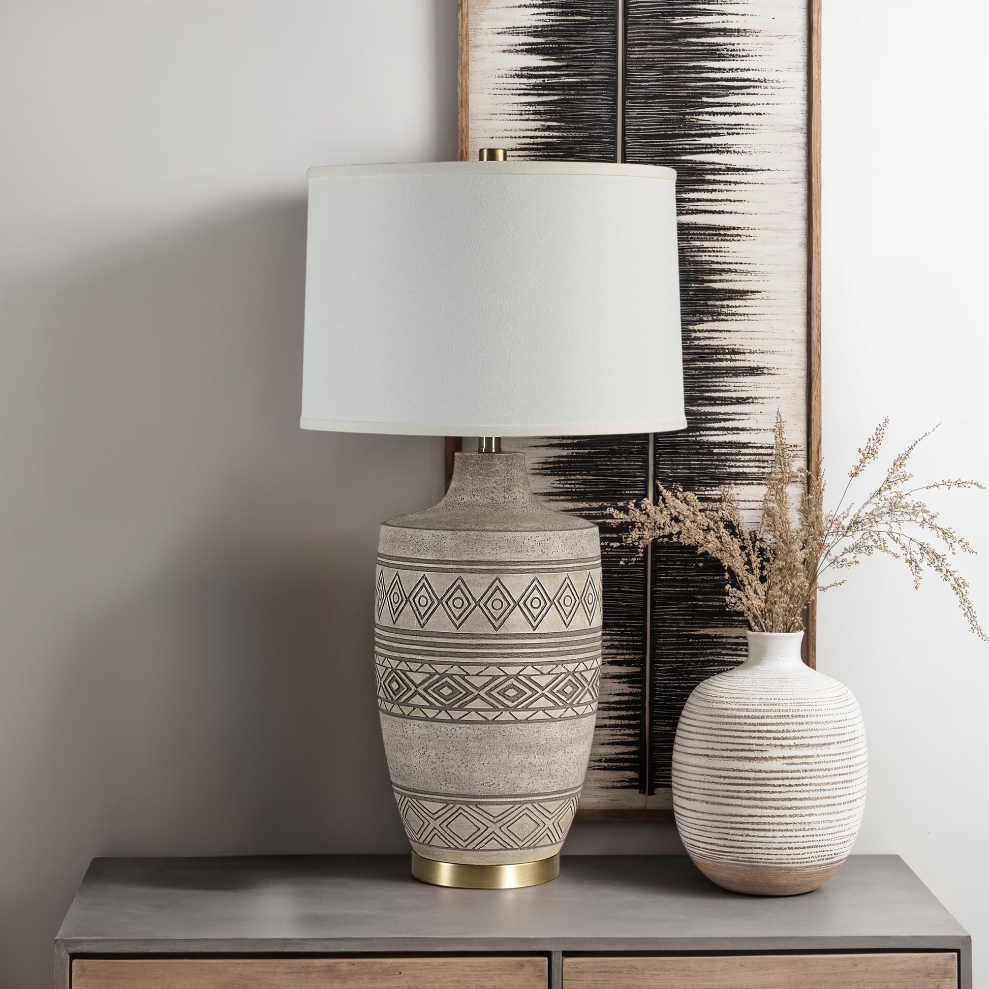 Charlize 30.5" Height Table Lamp, Cream-Table Lamp-DECOROLALA