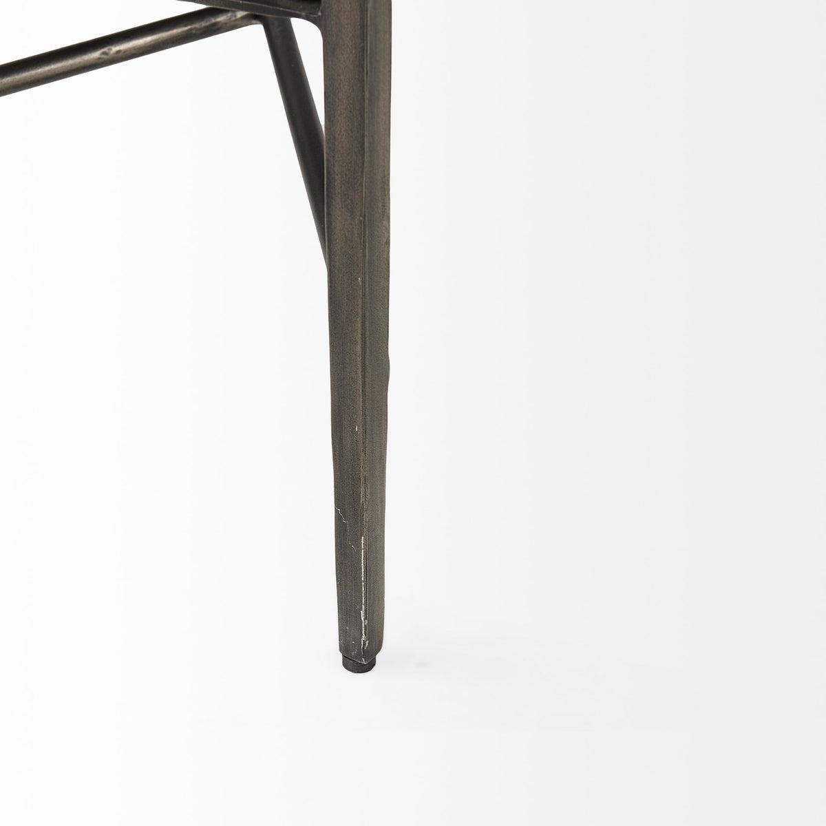 Charlotte 55.0L Gray Herringbone Fabric Seat w/ Antique Nickel Metal Frame Bench-Benches-DECOROLALA