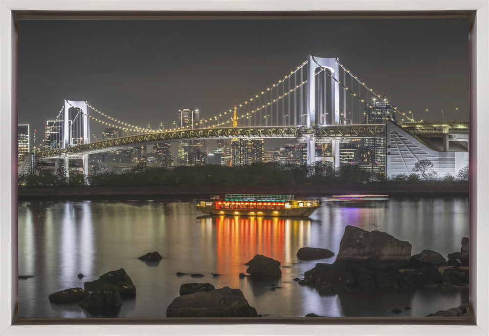 Charming Rainbow Bridge with Tokyo Skyline in the evening - Panorama-canvas-DECOROLALA