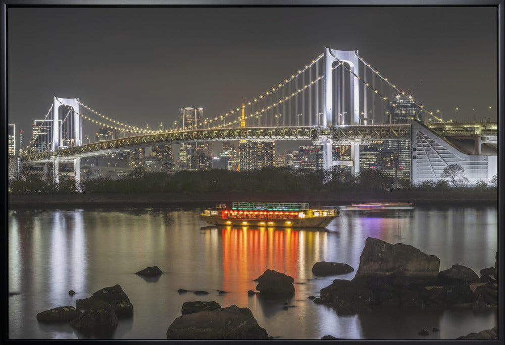 Charming Rainbow Bridge with Tokyo Skyline in the evening - Panorama-canvas-DECOROLALA