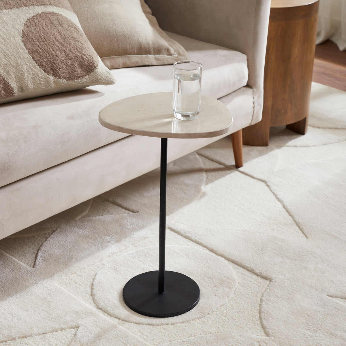 Chelsea Indoor Iron Side Table, Black-End Tables-DECOROLALA