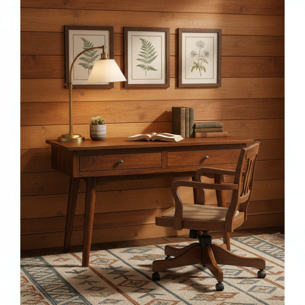 Chestnut Hallway 2-Drawer Console Table - Solid Mango Wood-Coffee Table-DECOROLALA