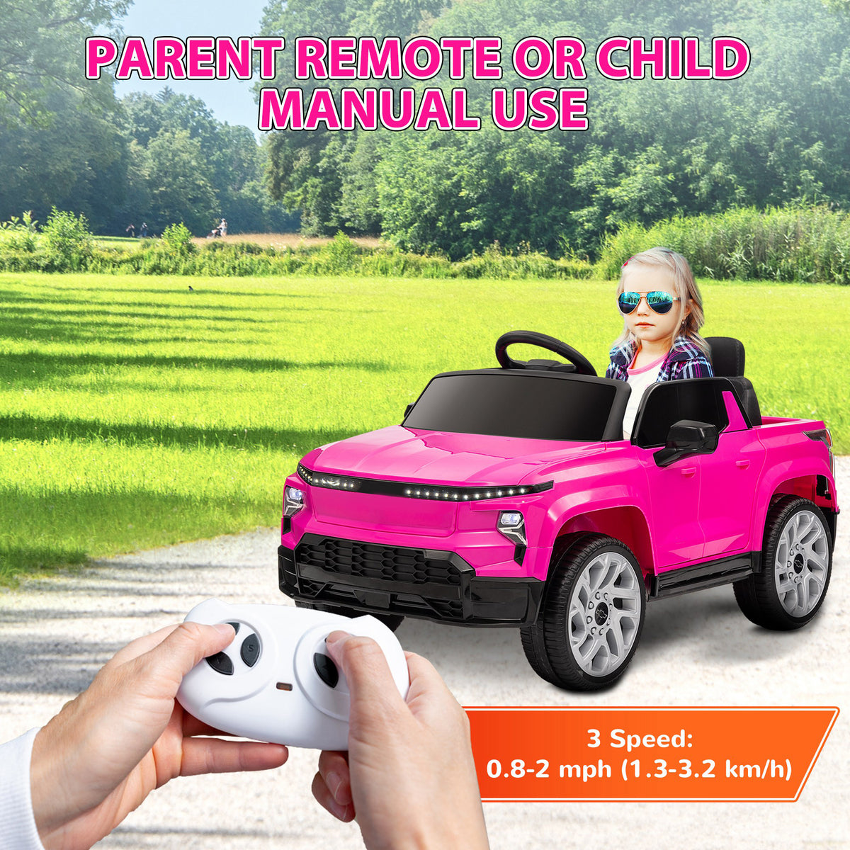 12V CHEVROLET SILVERADO EV RST Licensed Kids Car w/ Remote, Spring Suspension, Soft Start, Training Wheels-Toys & Games > Baby & Toddler Toys > Electric Ride-On Toys > Electric Toy Cars-DECOROLALA