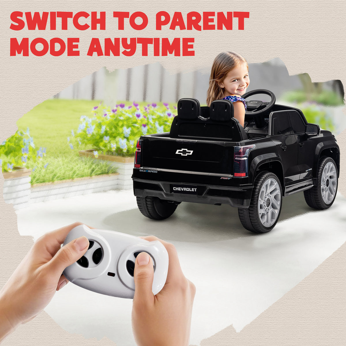 12V CHEVROLET SILVERADO EV RST Licensed Kids Car w/ Remote, Spring Suspension, Soft Start, Training Wheels-Toys & Games > Baby & Toddler Toys > Electric Ride-On Toys > Electric Toy Cars-DECOROLALA