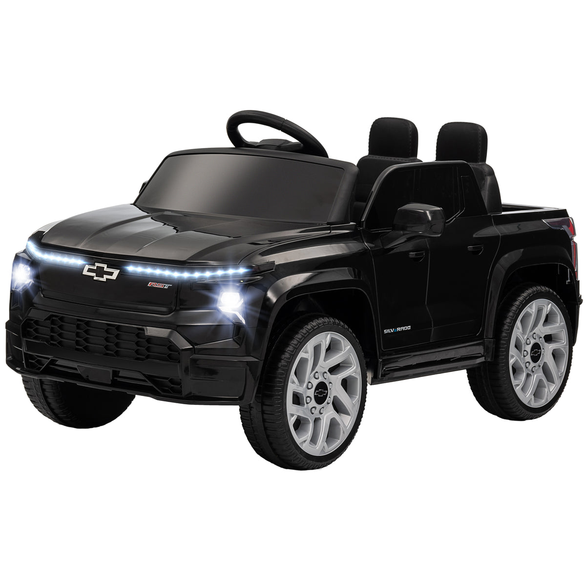 12V CHEVROLET SILVERADO EV RST Licensed Kids Car w/ Remote, Spring Suspension, Soft Start, Training Wheels-Toys & Games > Baby & Toddler Toys > Electric Ride-On Toys > Electric Toy Cars-DECOROLALA