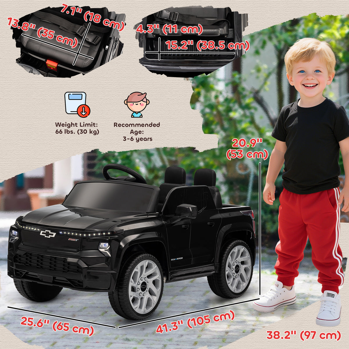 12V CHEVROLET SILVERADO EV RST Licensed Kids Car w/ Remote, Spring Suspension, Soft Start, Training Wheels-Toys & Games > Baby & Toddler Toys > Electric Ride-On Toys > Electric Toy Cars-DECOROLALA