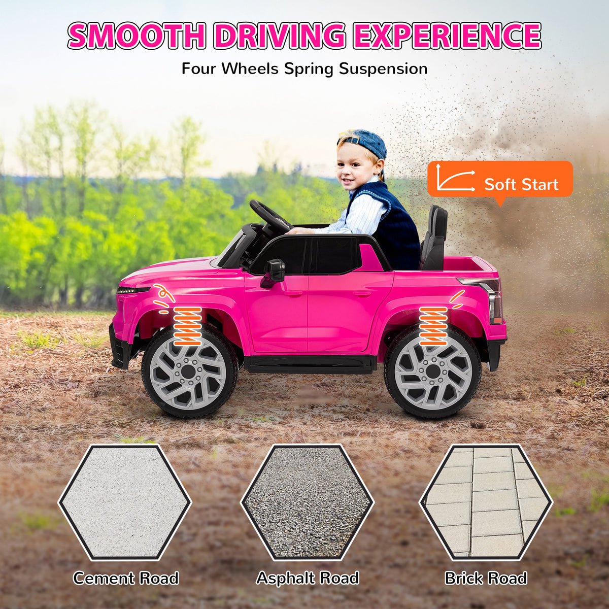 12V CHEVROLET SILVERADO EV RST Licensed Kids Car w/ Remote, Spring Suspension, Soft Start, Training Wheels-Toys & Games > Baby & Toddler Toys > Electric Ride-On Toys > Electric Toy Cars-DECOROLALA