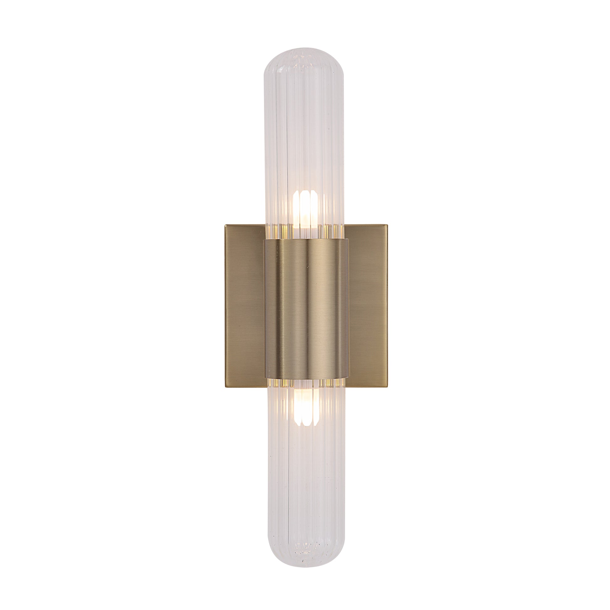 Chiara 15.75" Ribbed Clear 2-Light Wall Sconce-Wall Sconce-DECOROLALA