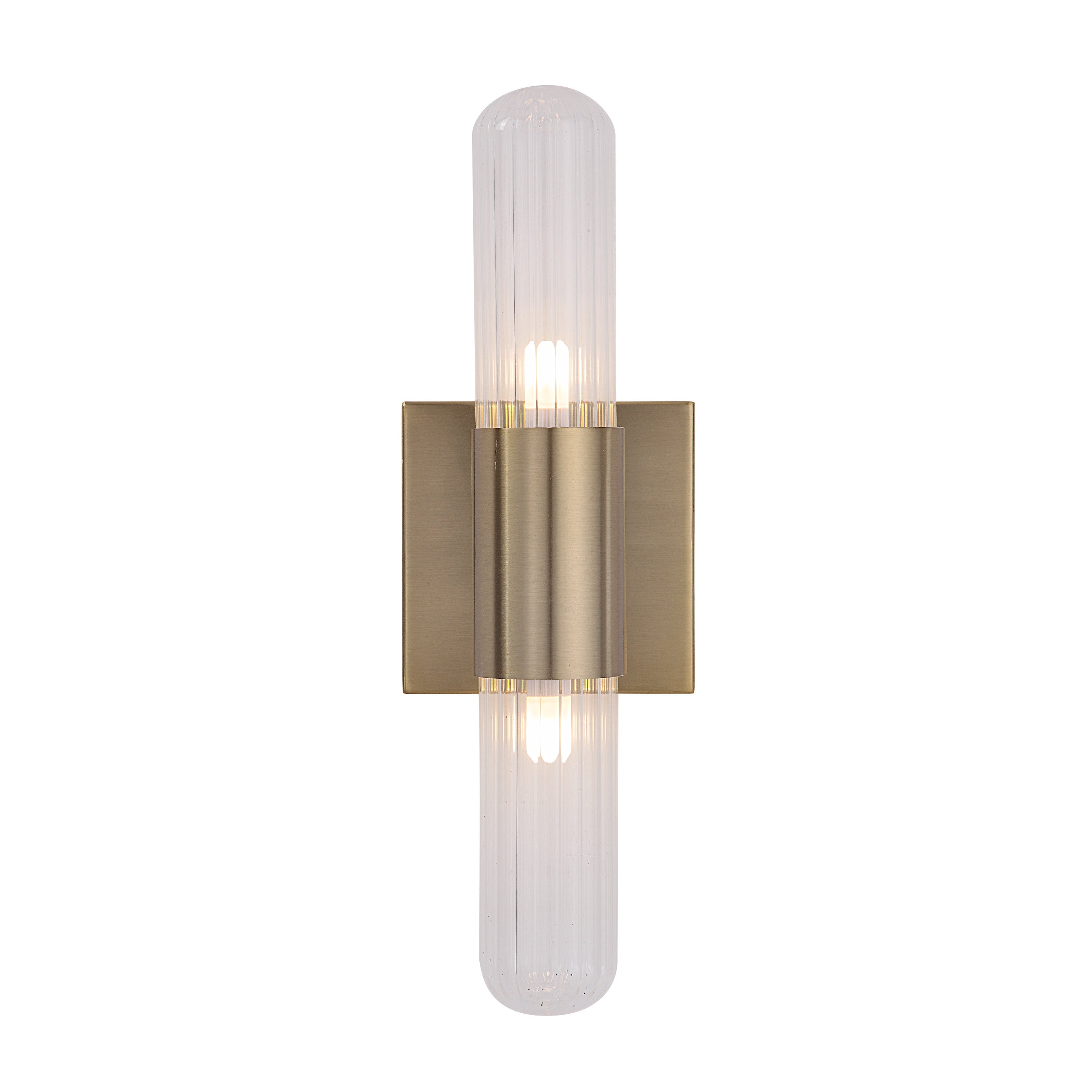 Chiara 15.75" Ribbed Clear 2-Light Wall Sconce-Wall Sconce-DECOROLALA