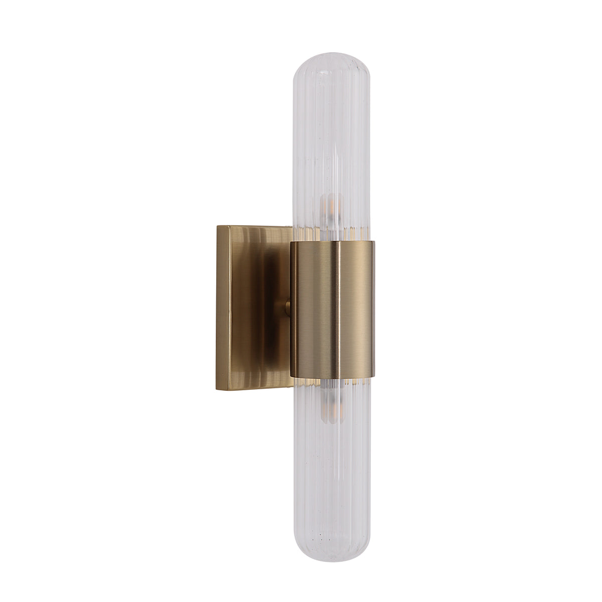 Chiara 15.75" Ribbed Clear 2-Light Wall Sconce-Wall Sconces-DECOROLALA