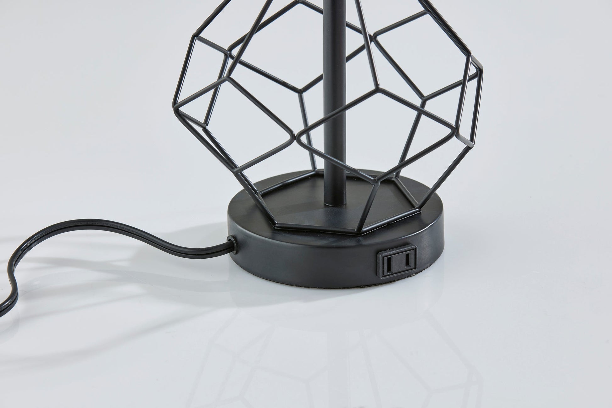 Chiara 2 Piece Table Lamp Set - Black 16" AC Outlet-Lighting-DECOROLALA