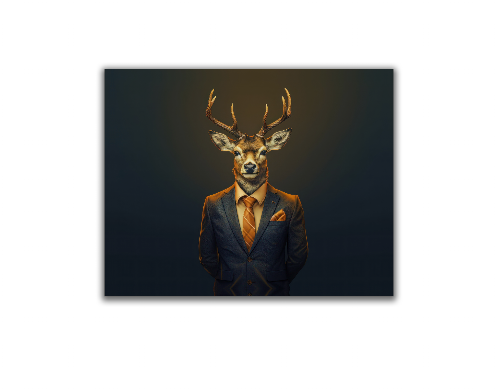 Chief Deer Modern Art Canvas 48x36 Gold-Wall Art-DECOROLALA
