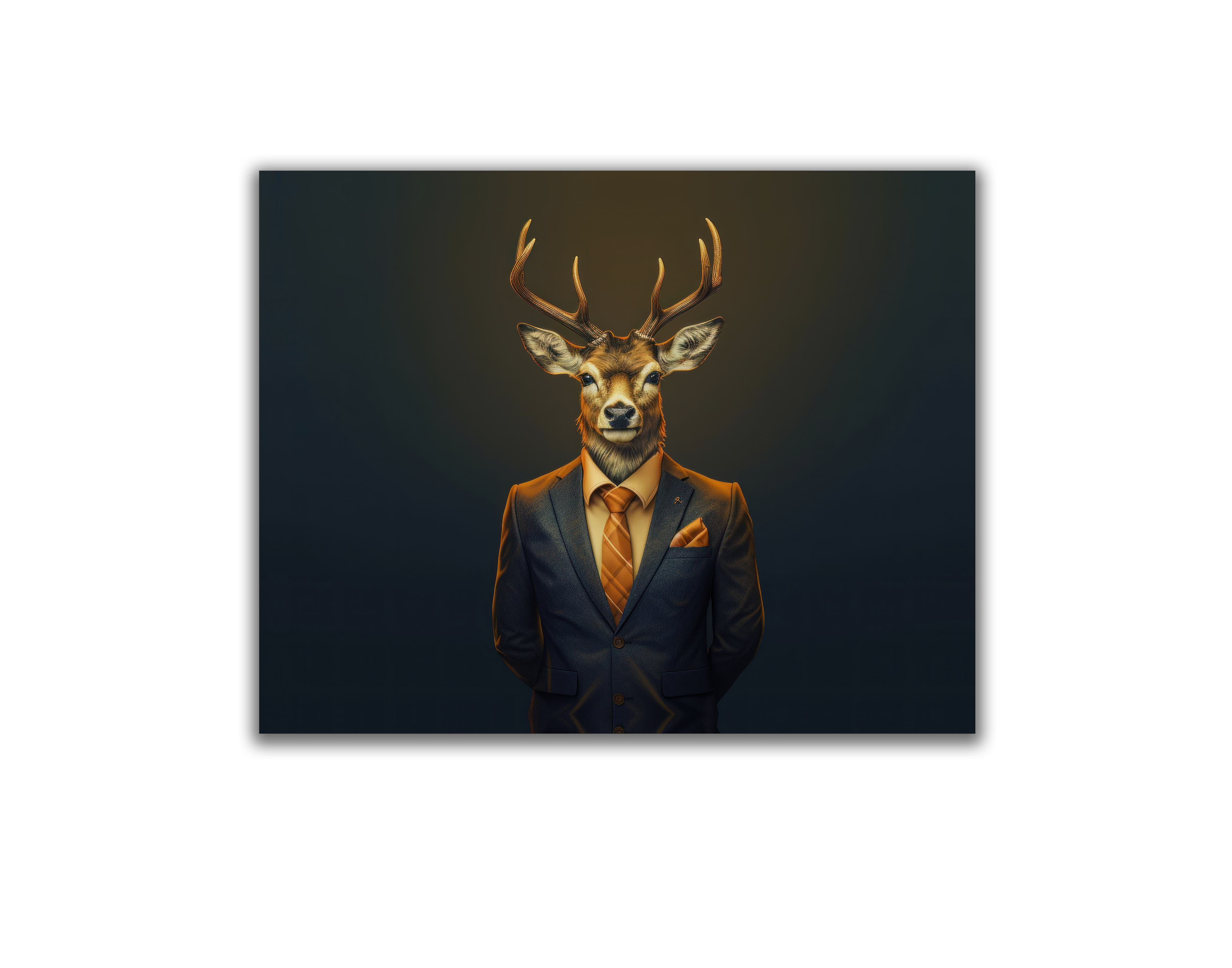 Chief Deer Modern Art Canvas 48x36 Gold-Wall Art-DECOROLALA