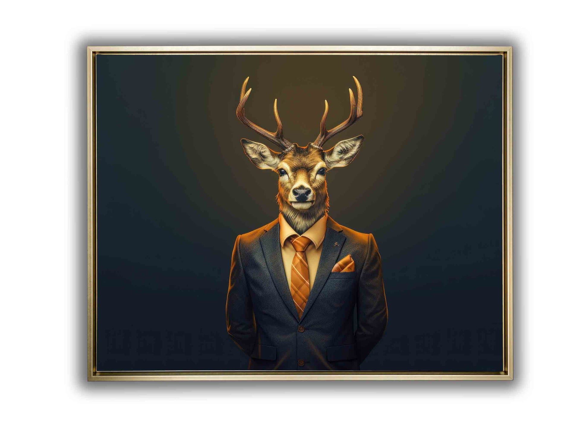 Chief Deer Modern Art Canvas 48x36 Gold-Wall Art-DECOROLALA