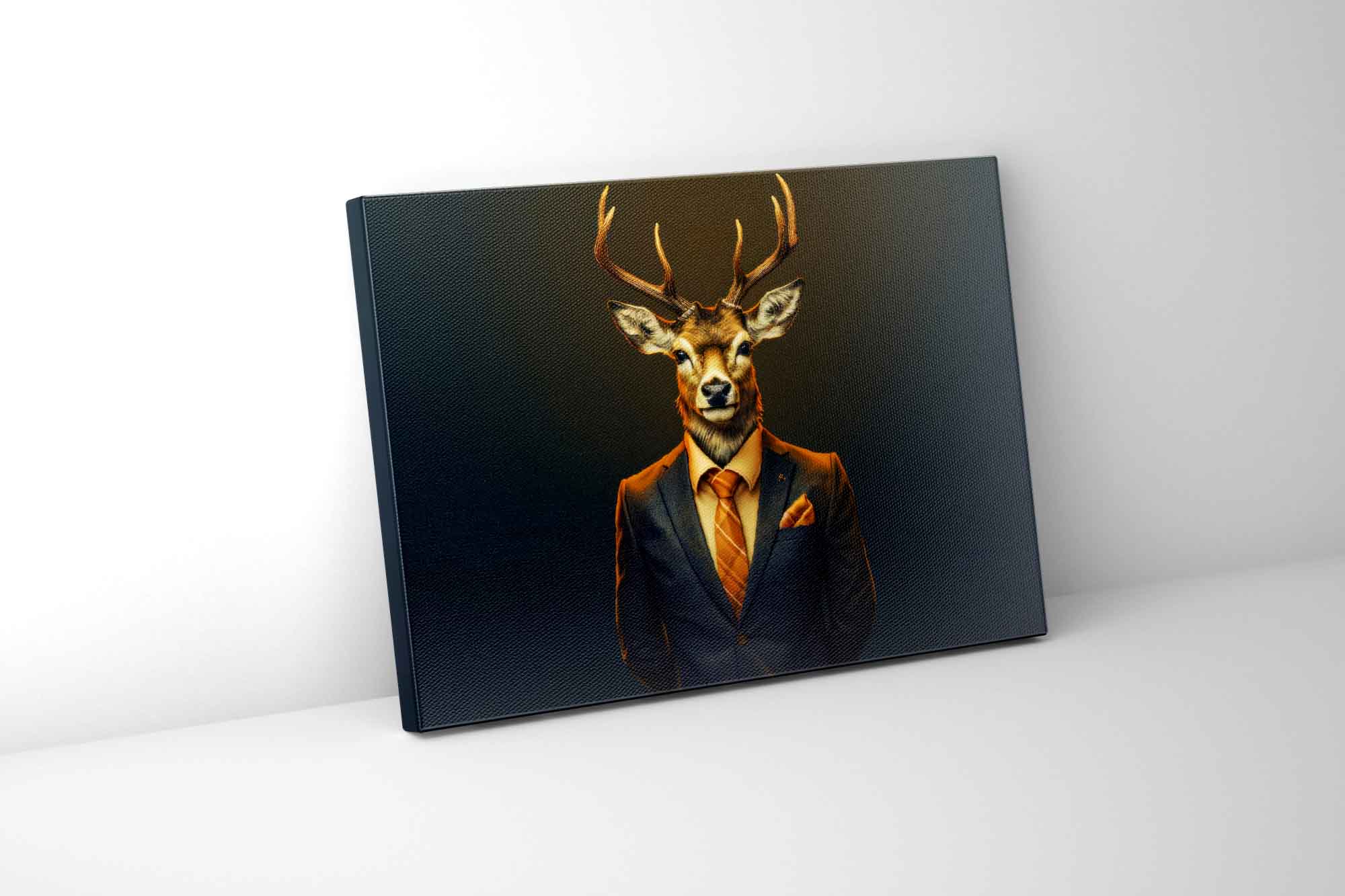 Chief Deer Modern Art Canvas 48x36 Gold-Wall Art-DECOROLALA