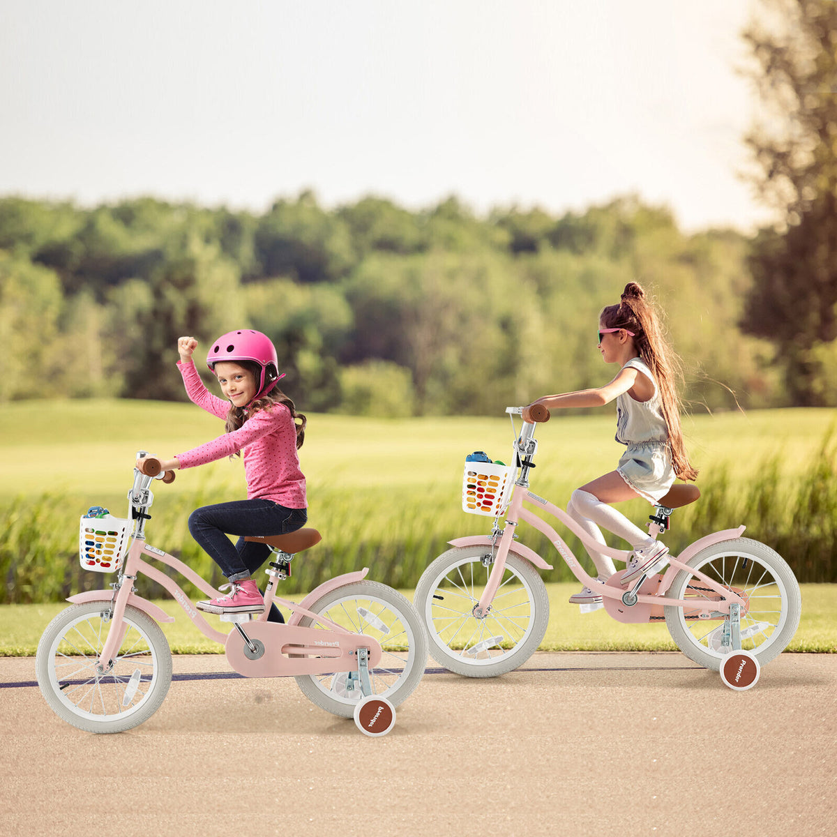 Vélo pour enfants avec frein à main avant et 2 roues stabilisatrices