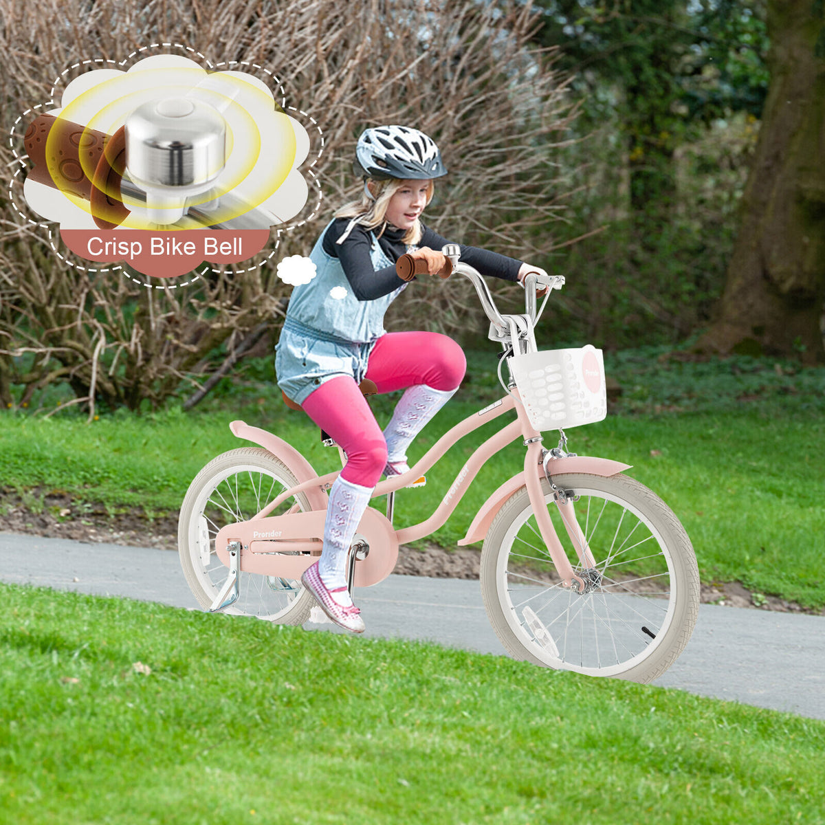 Vélo pour enfants avec frein à main avant et 2 roues stabilisatrices