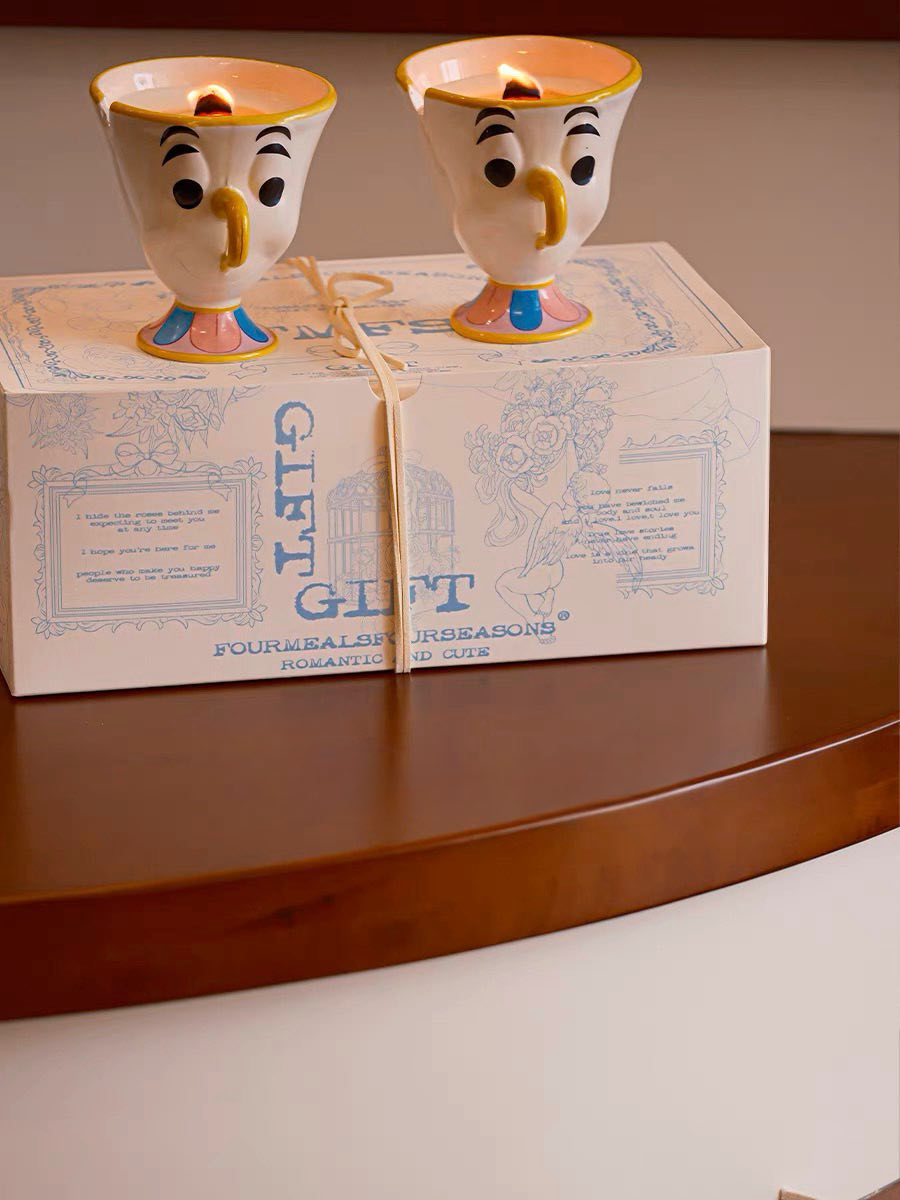 Chip Potts Scented Soy Wax Candles Set of 2 Pcs - Cute Ceramic Cartoon Mug Candle-Candle-DECOROLALA