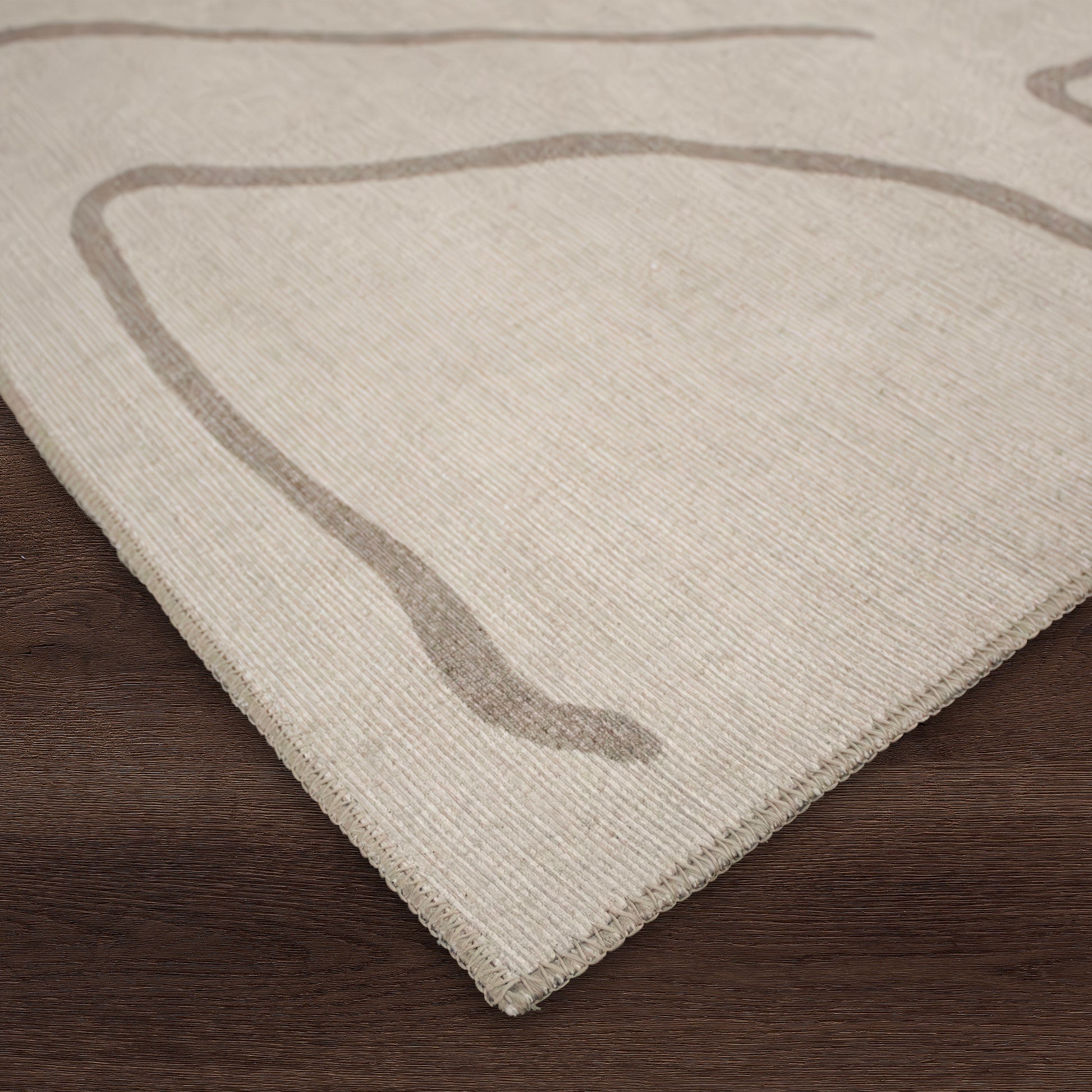 Chloe Abstract Area Rug Cream Beige-Carpets-DECOROLALA