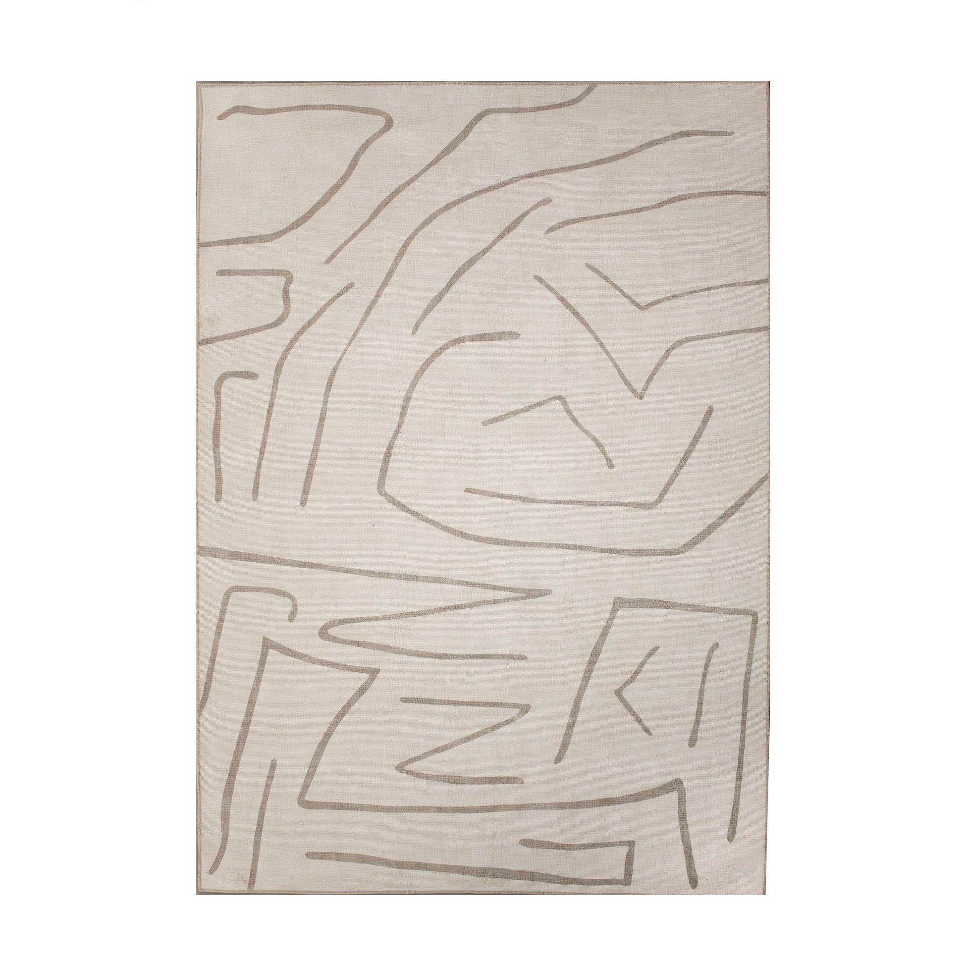 Chloe Abstract Area Rug Cream Beige-Carpets-DECOROLALA
