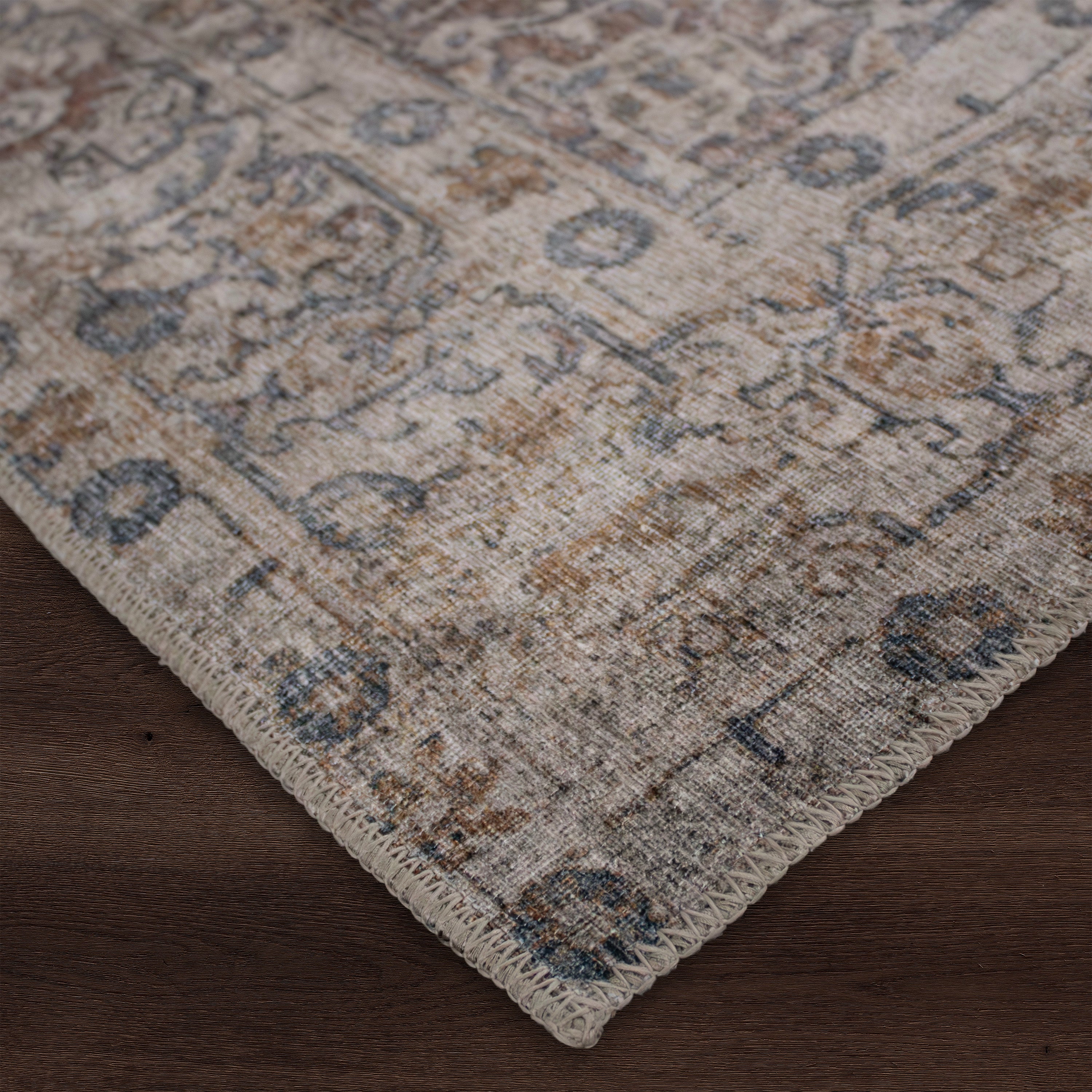 Chloe Patterned Area Rug Beige Brown-Carpets-DECOROLALA
