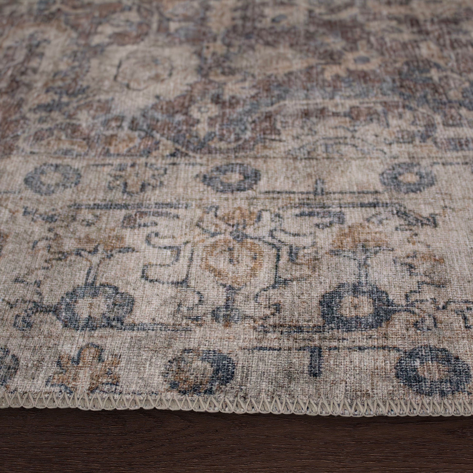 Chloe Patterned Area Rug Beige Brown-Carpets-DECOROLALA