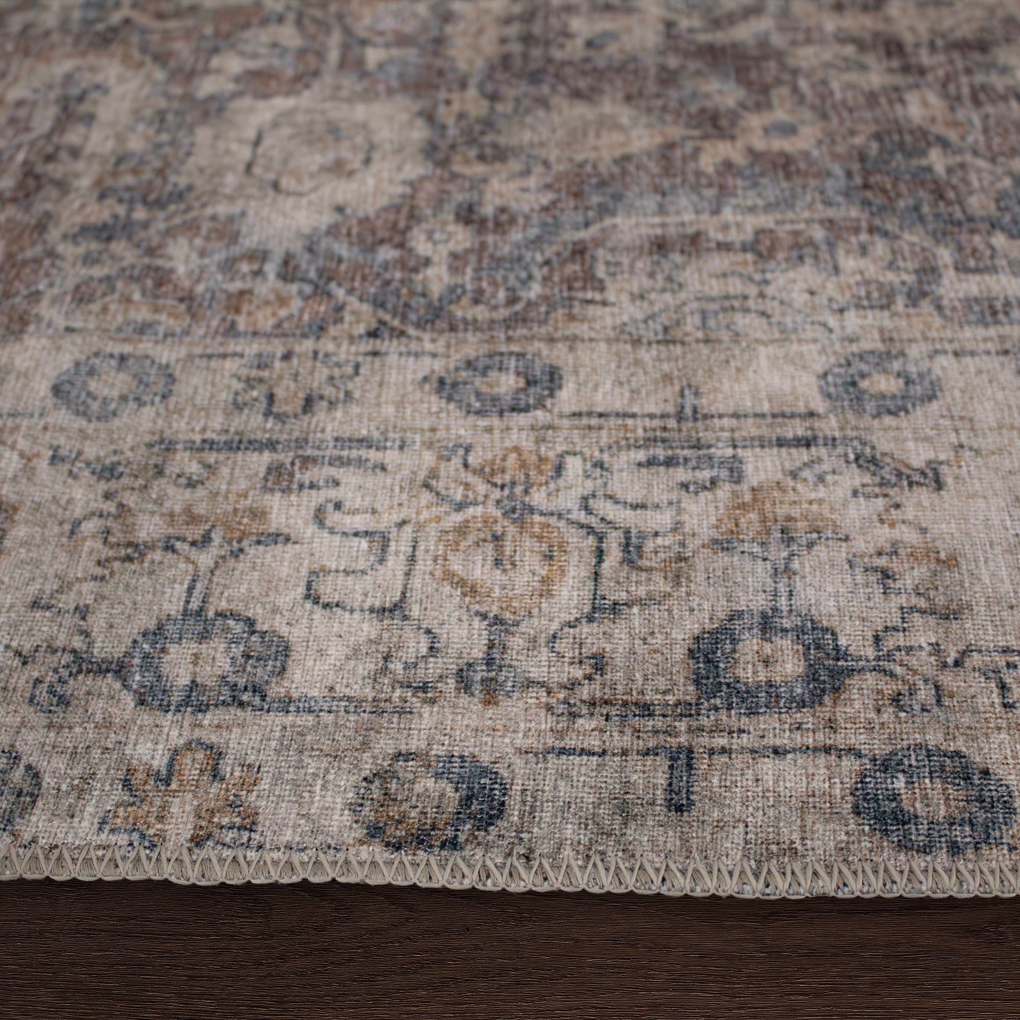Chloe Patterned Area Rug Beige Brown-Carpets-DECOROLALA