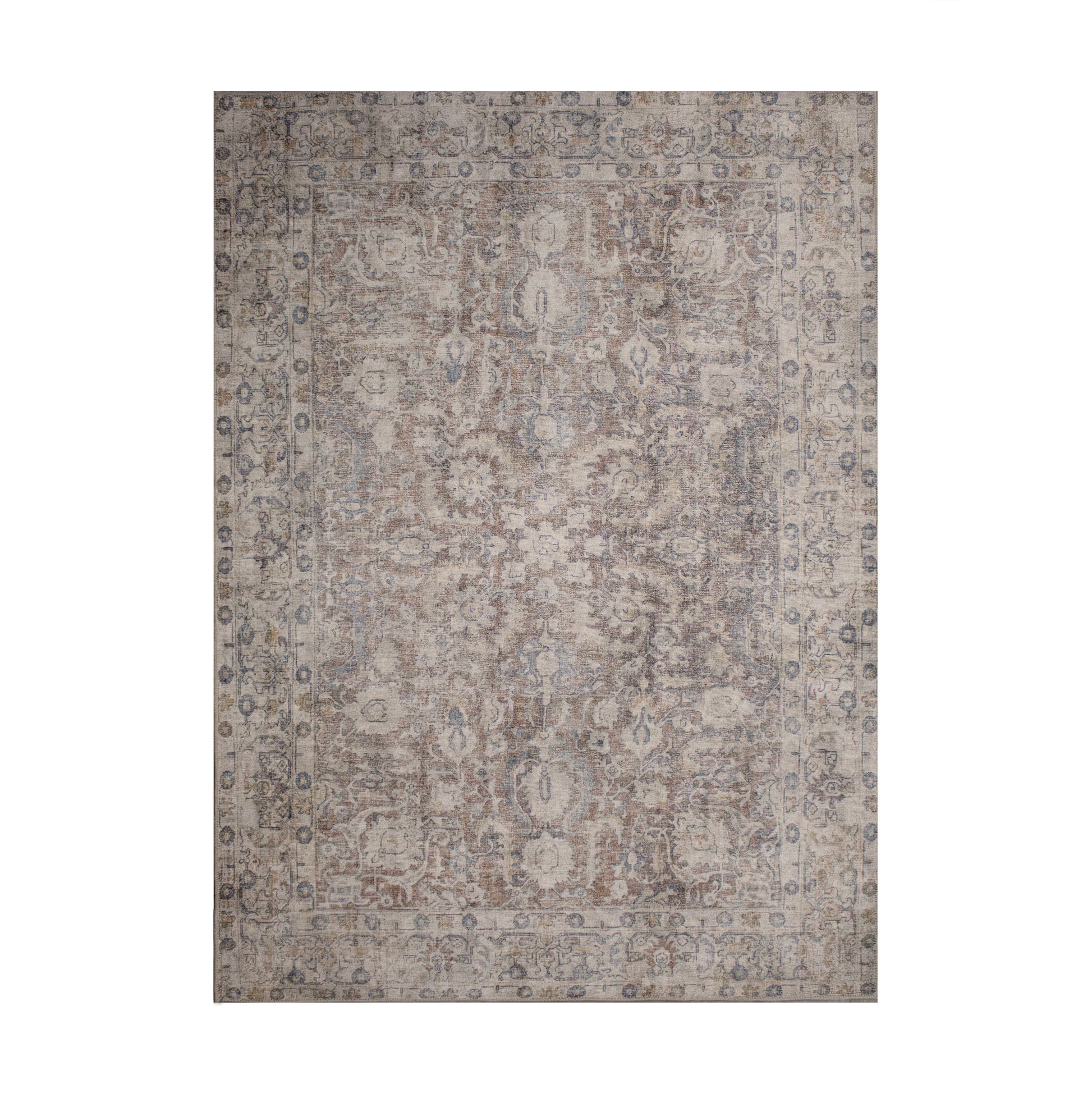 Chloe Patterned Area Rug Beige Brown-Carpets-DECOROLALA