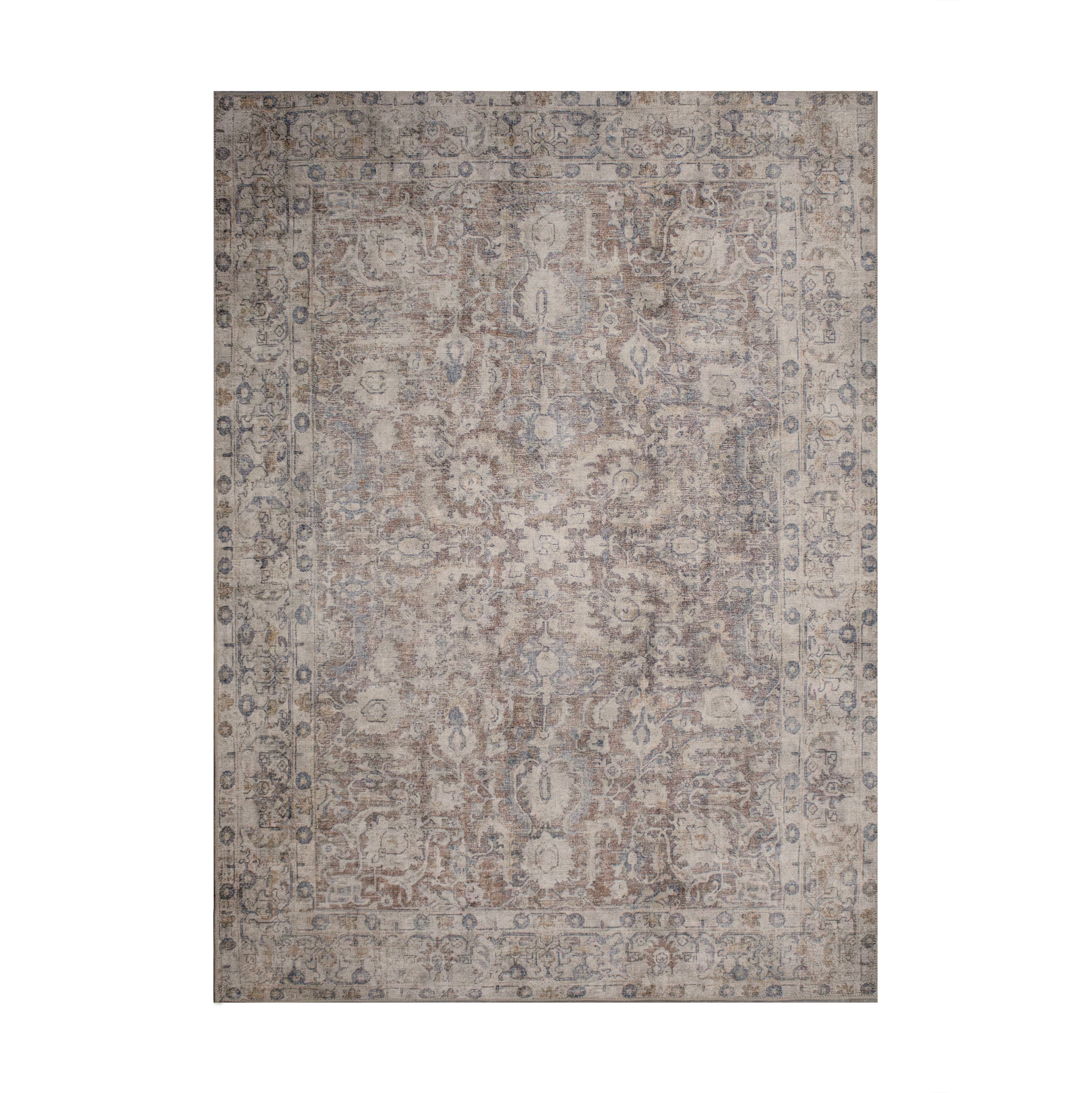 Chloe Patterned Area Rug Beige Brown-Carpets-DECOROLALA