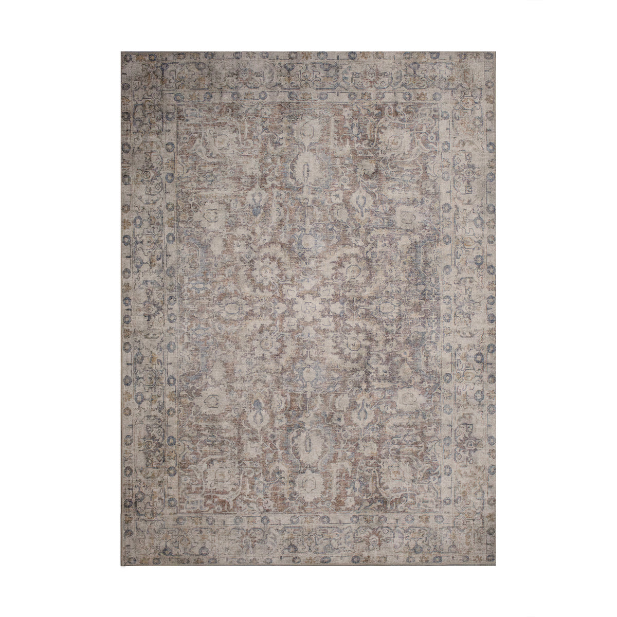 Chloe Patterned Area Rug Beige Brown-Rugs-DECOROLALA