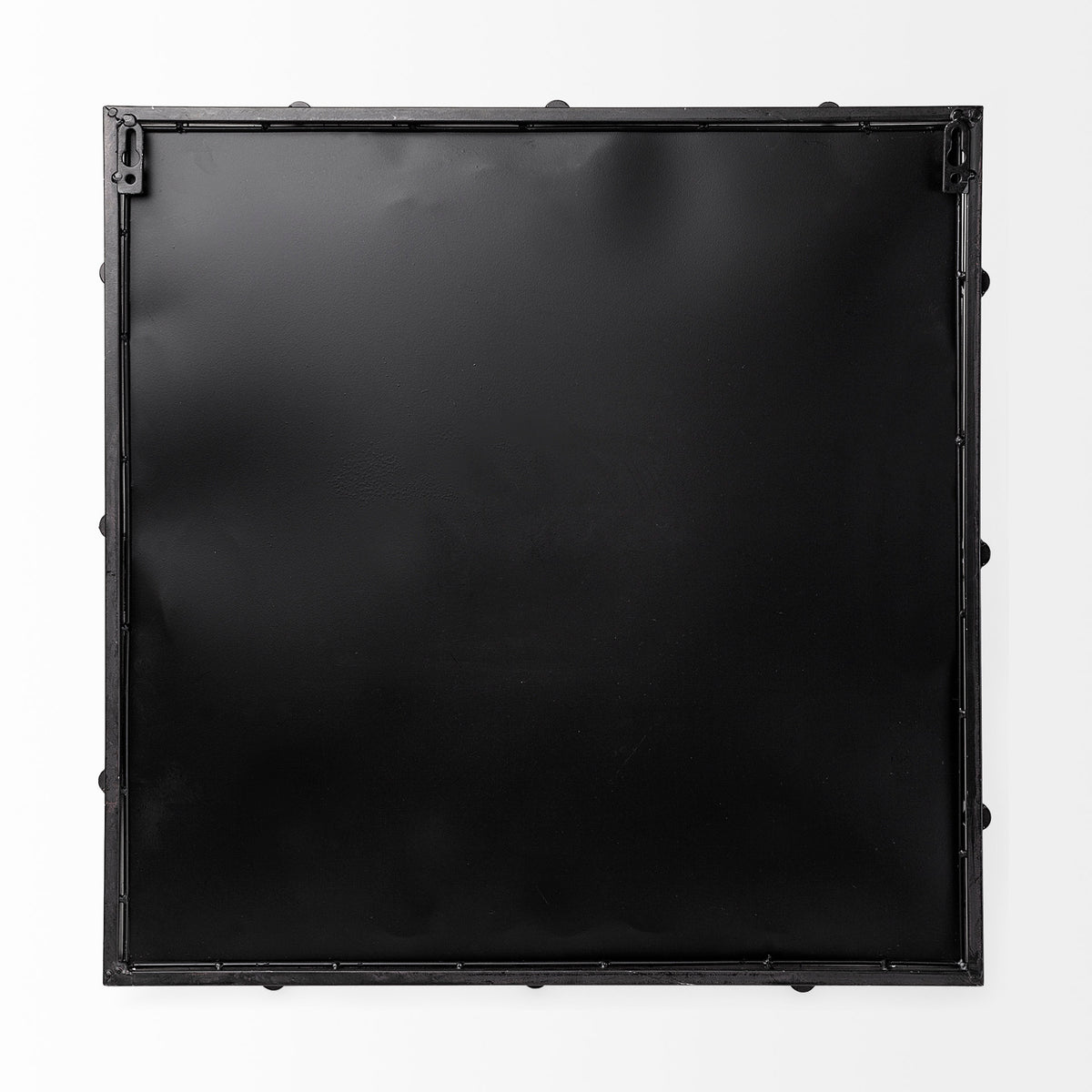 Christa 22L x 22W Black Metal Mirrored Base Square Tray-Trays-DECOROLALA