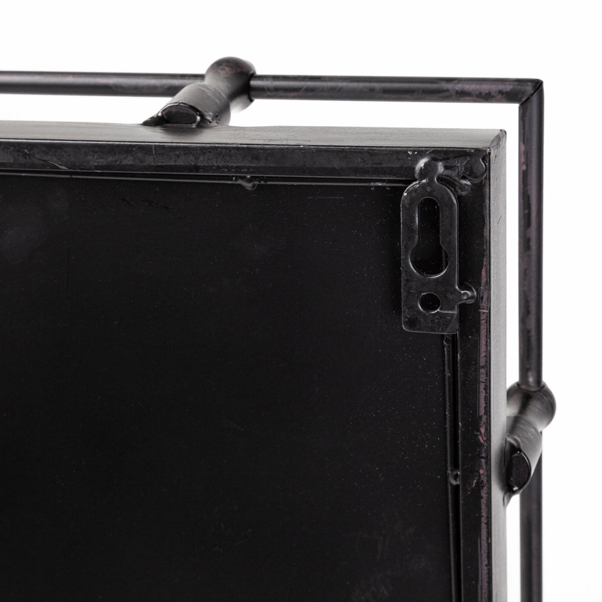 Christa 22L x 22W Black Metal Mirrored Base Square Tray-Trays-DECOROLALA