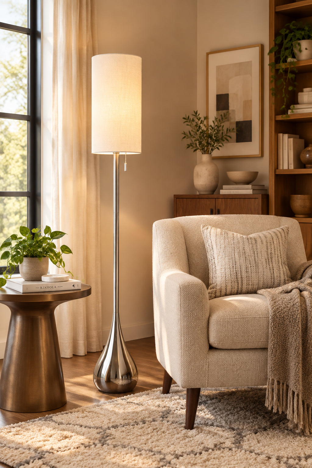Christina Floor Lamp - White 68" Teardrop-Lighting-DECOROLALA