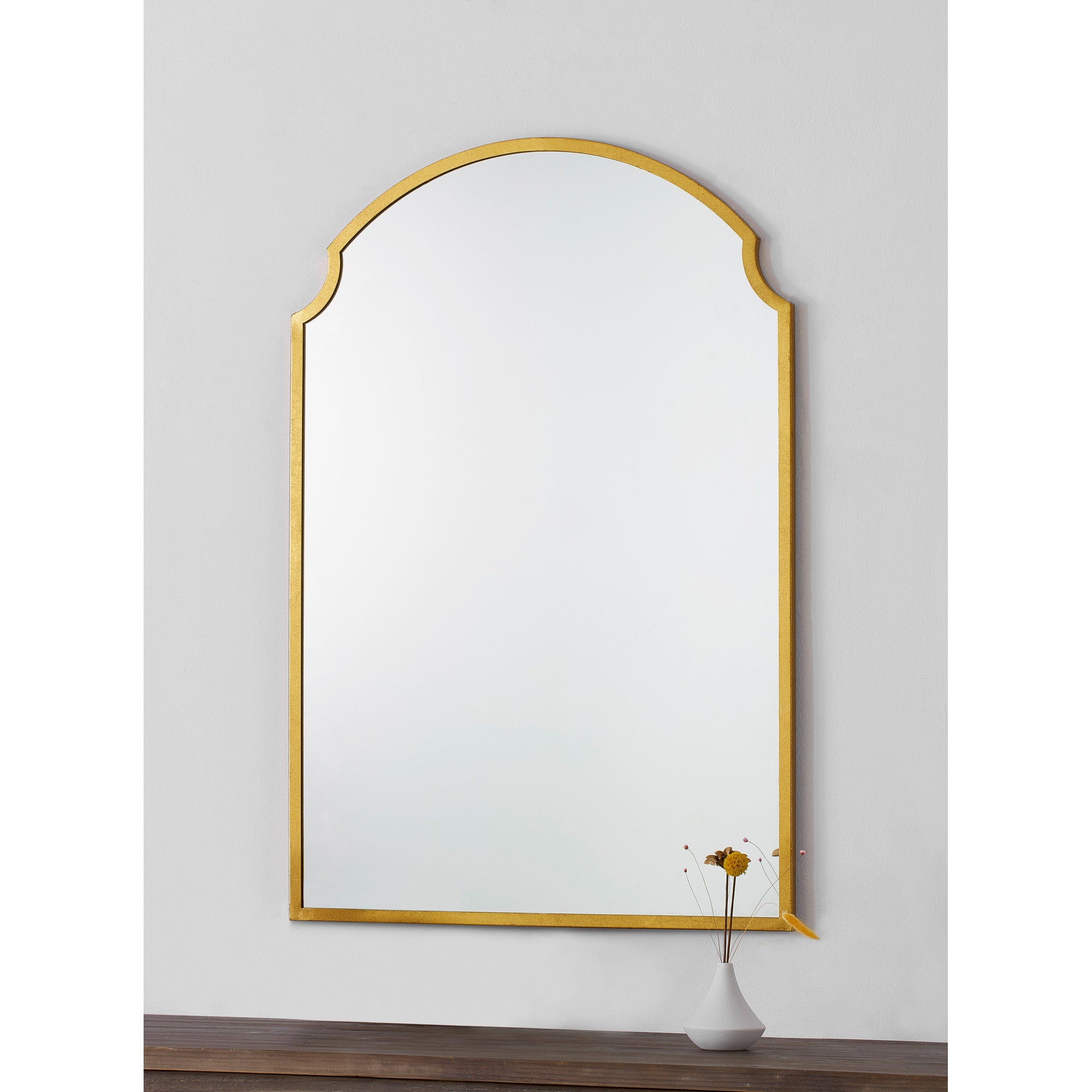Christine 36" Tall Irregular Wall Mirror, Yellow-Mirror-DECOROLALA