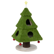 Christmas Cat Tree with Scratching Post and Dangling Balls for Indoor Cats-Green-Cat Trees & Scratchers-DECOROLALA