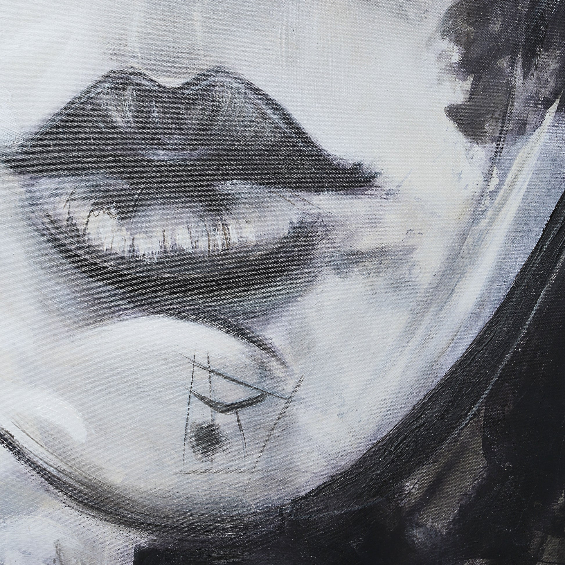 Chrysantine 50" Wide Canvas Art, Black-Canvas Art-DECOROLALA