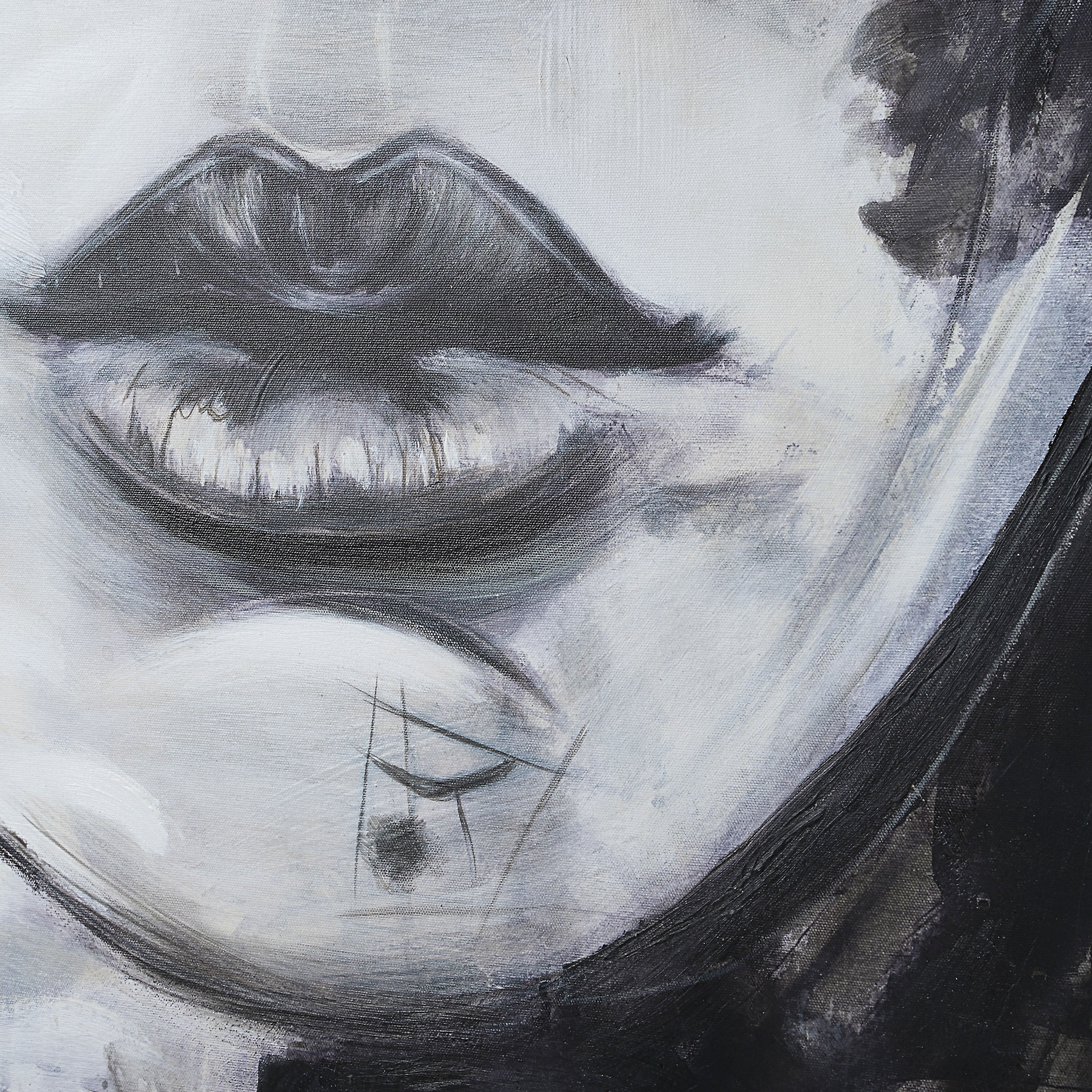 Chrysantine 50" Wide Canvas Art, Black-Canvas Art-DECOROLALA