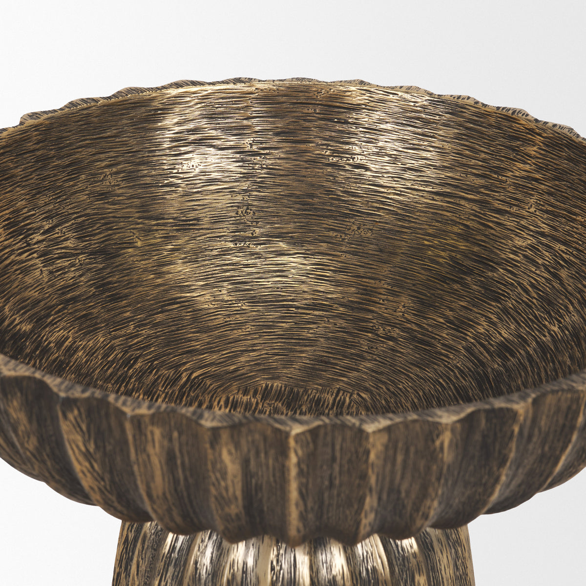 Ciaran Smooth Fluted Matte Metal Decorative Bowl-Bowls-DECOROLALA