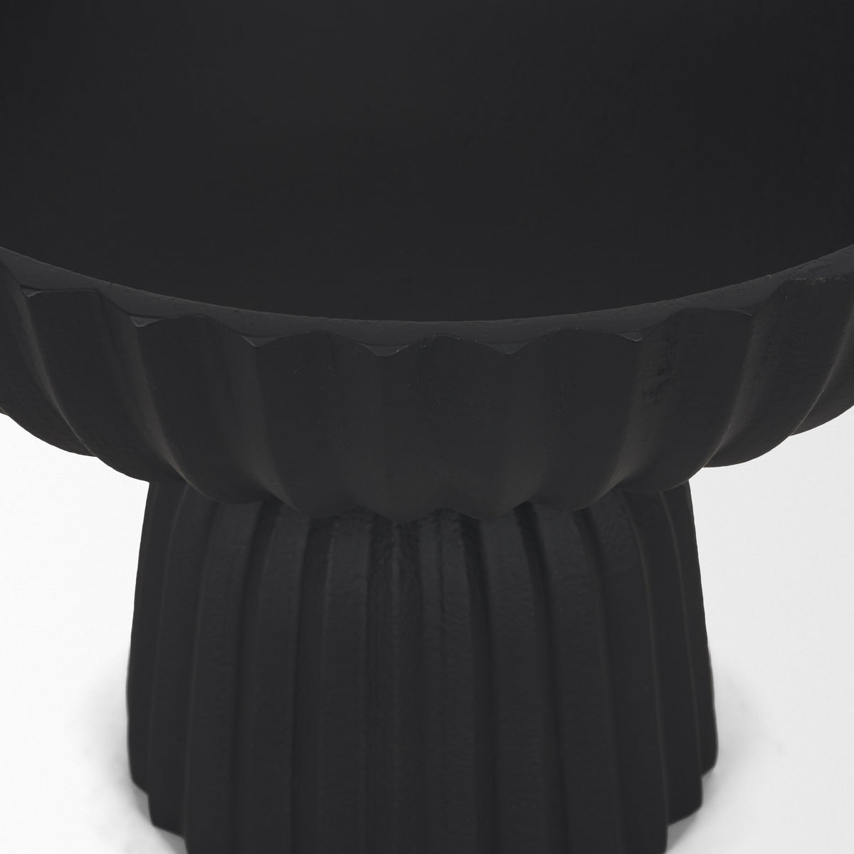 Ciaran Smooth Fluted Matte Metal Decorative Bowl-Bowls-DECOROLALA