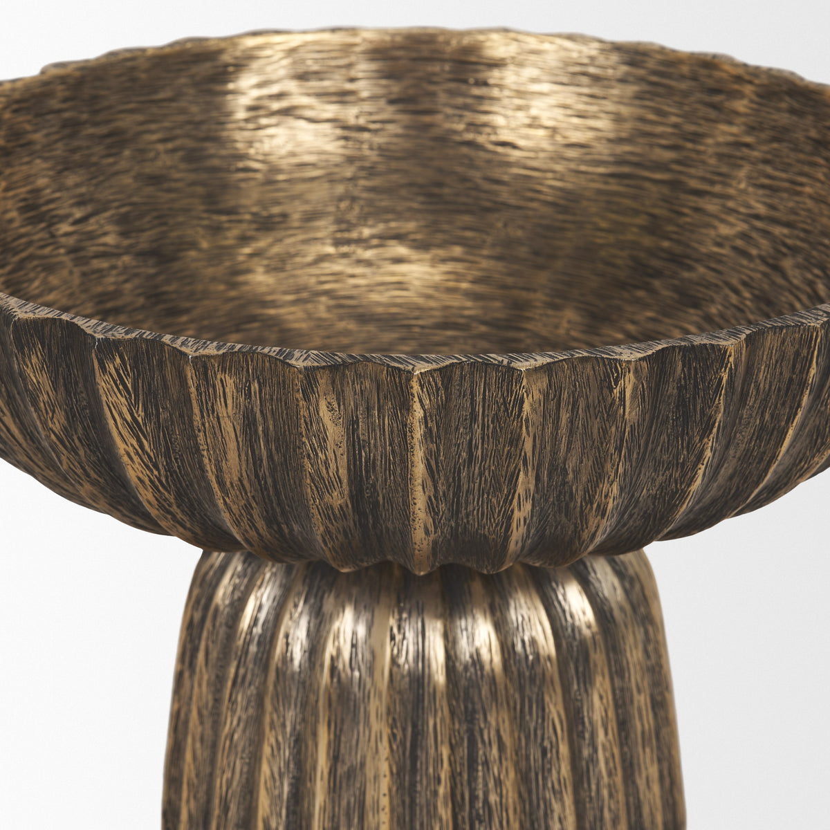 Ciaran Smooth Fluted Matte Metal Decorative Bowl-Bowls-DECOROLALA