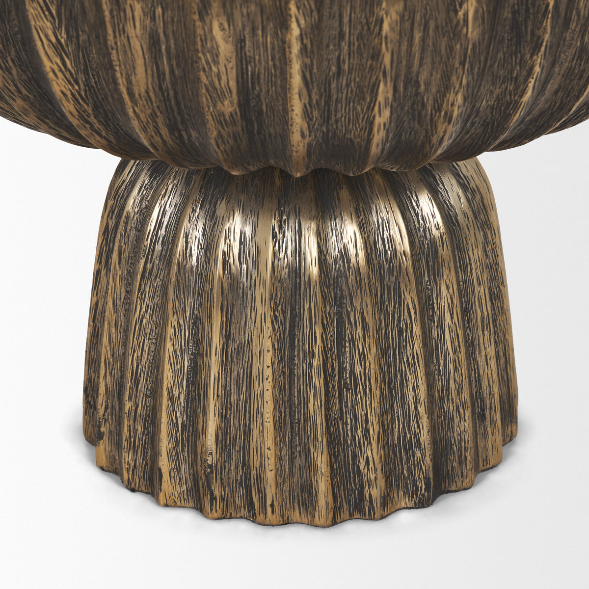 Ciaran Smooth Fluted Matte Metal Decorative Bowl-Bowls-DECOROLALA