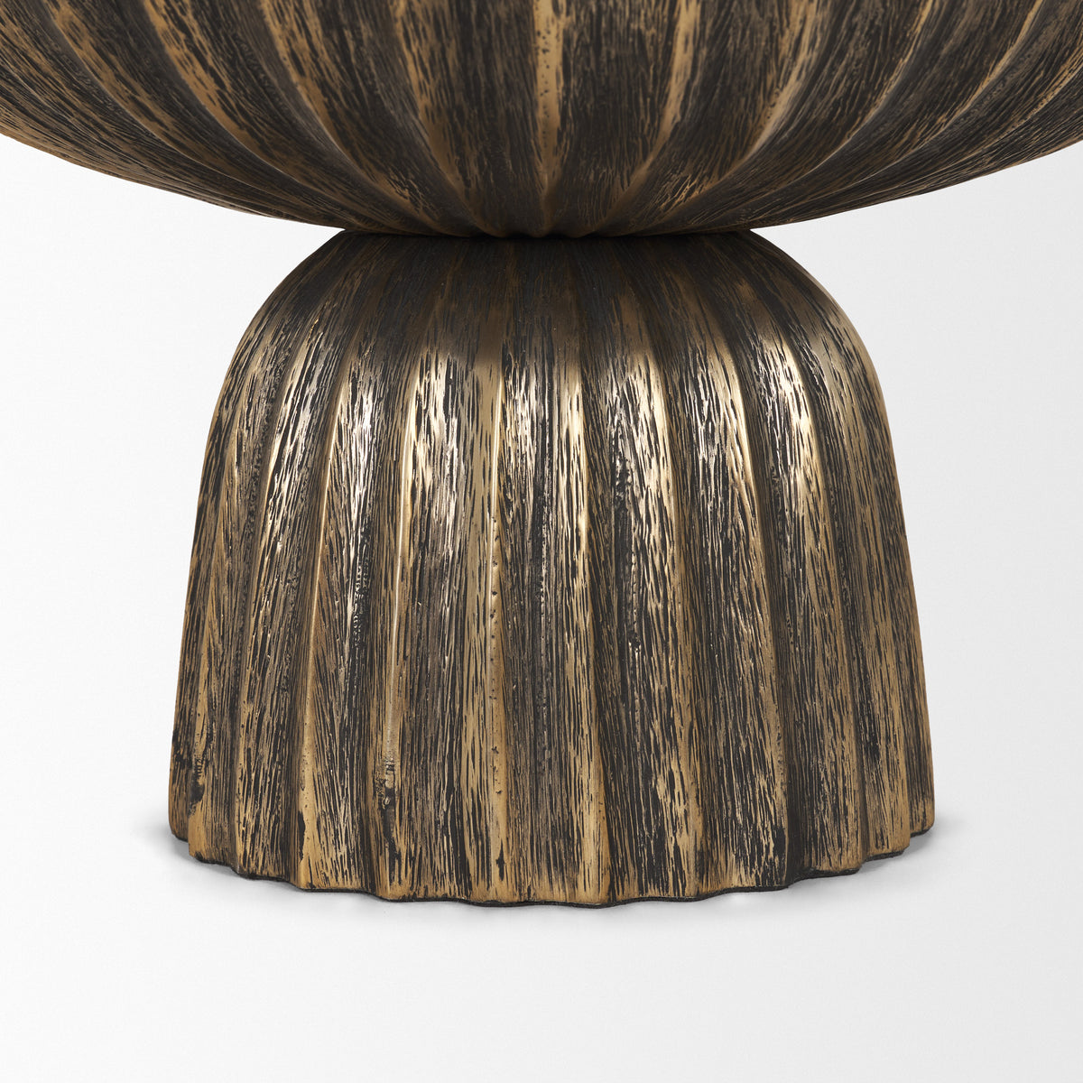 Ciaran Smooth Fluted Matte Metal Decorative Bowl-Bowls-DECOROLALA