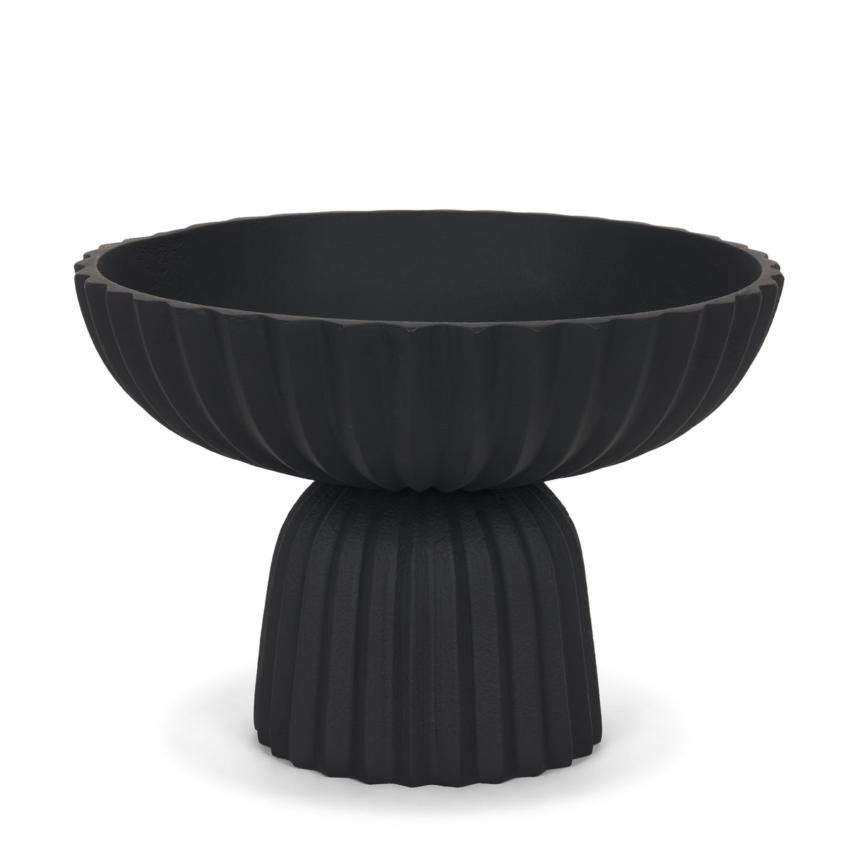 Ciaran Smooth Fluted Matte Metal Decorative Bowl-Bowls-DECOROLALA